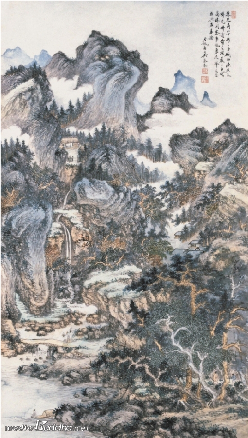 중국화가 오금목의 '상산채지도'라는 그림에 나타난 섬서성 남전산의 장관.