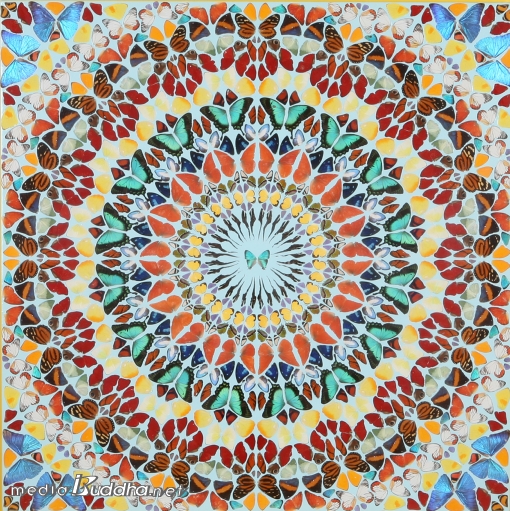 ���̾� �㽺Ʈ, kindness, Butterflies and household gloss on canvas, 91.4x91.4cm, 2003