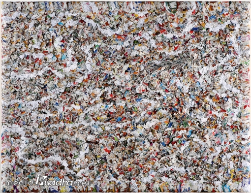 ����ȯ, A la mode 2008, paper, wooden pannel, 2008