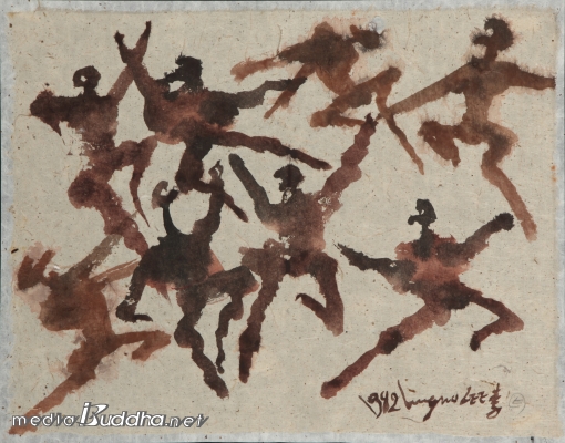 ����People ������ ����, ä��Ink and light color on Korean paper 34x43cm 1982 <��������=������Ʈ>