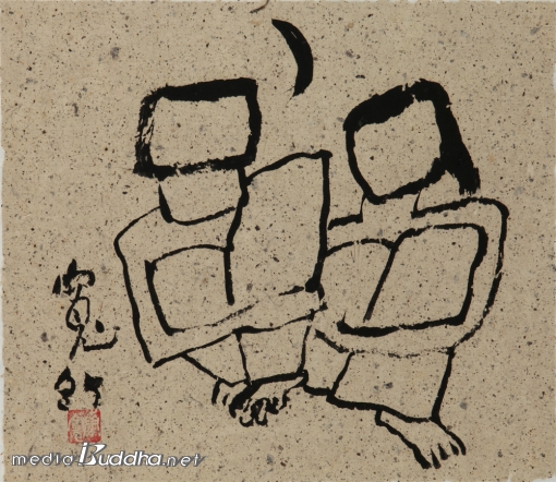 ����Untitled ������ ����Ink on Korean paper 28x32cm 1989